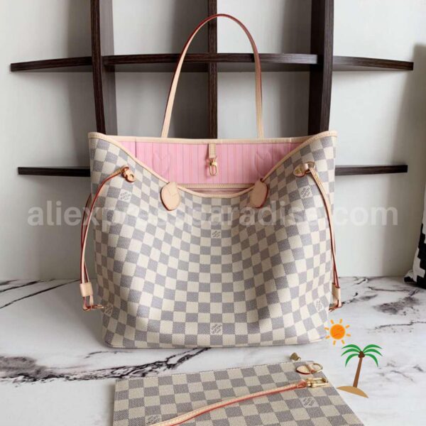 LV Damier Azure Rose Ballerine Neverfull