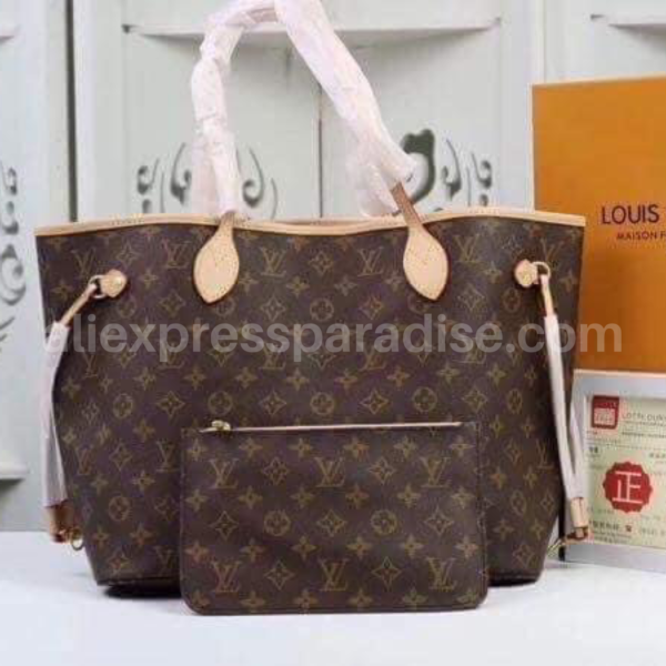 LV Traditional Print Neverfull totes